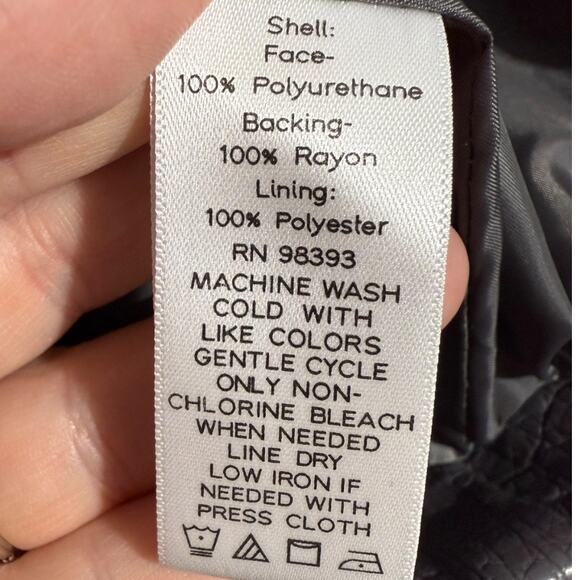 Dennis Basso gray embossed faux leather zip front moto jacket - women's 3X - Picture 8 of 10